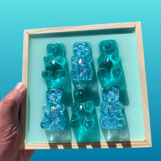 Teal Gummy Bear Wall Art - 3D Pop Art Wall Decor