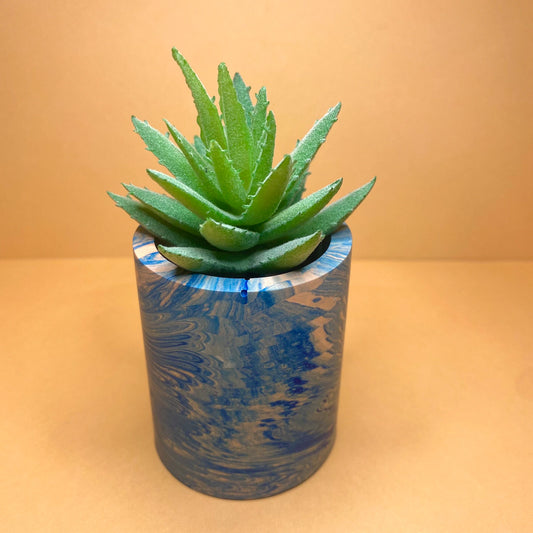 Orange Marbled Mini Pot