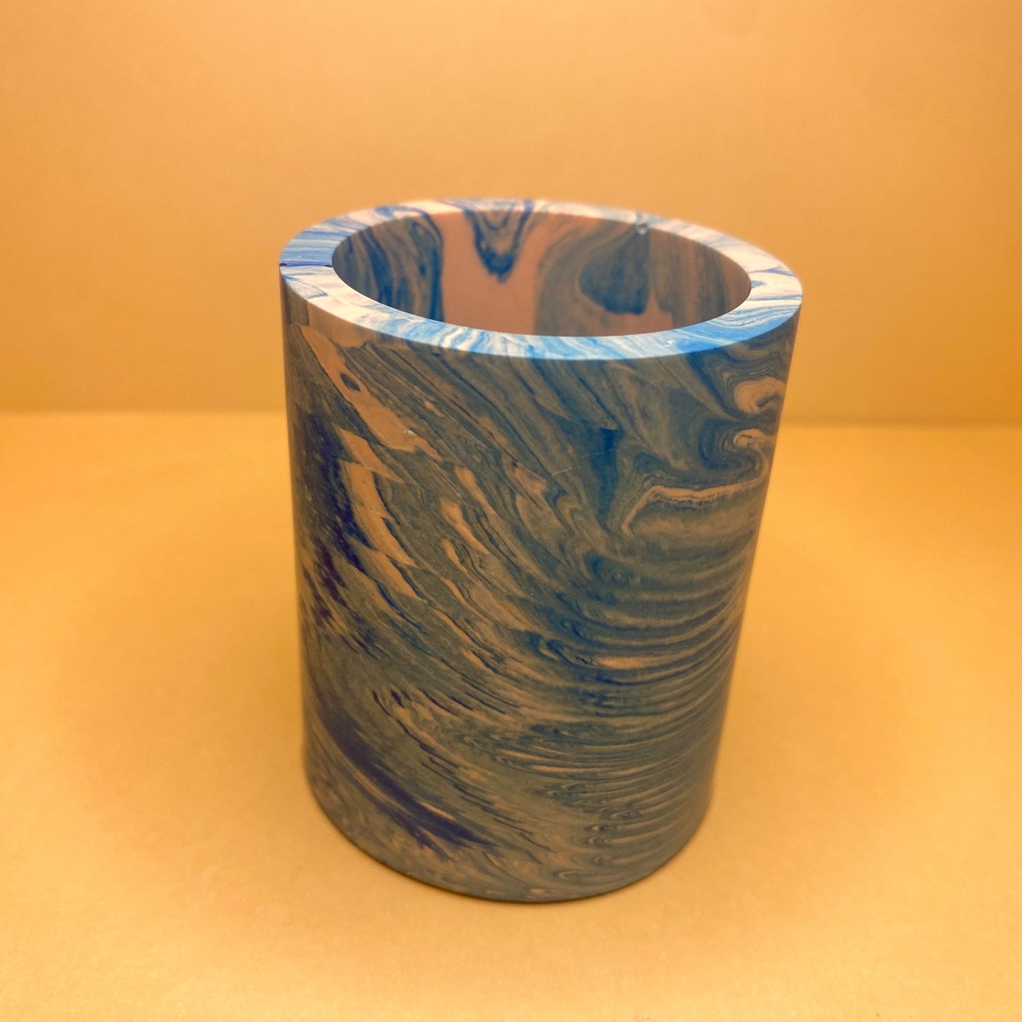 Orange Marbled Mini Pot