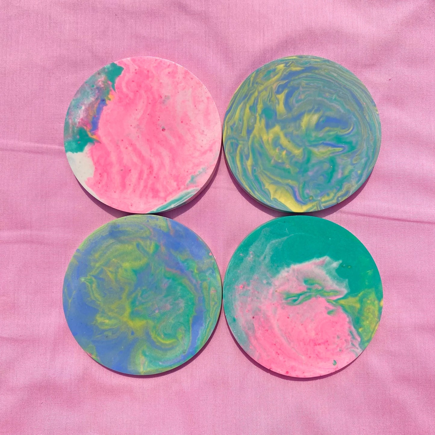 Colorful Coaster Set & Coaster Holder