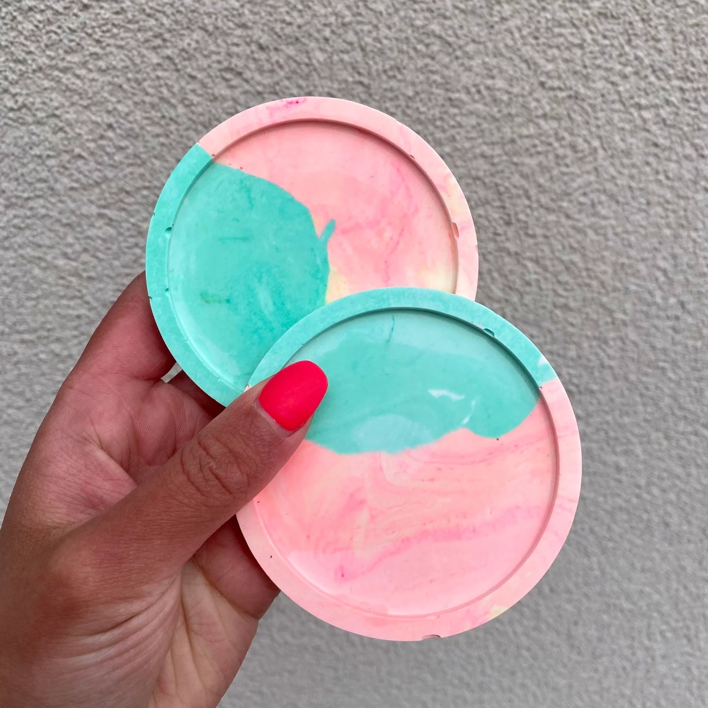 Mint & Pink Pastel Coaster Set