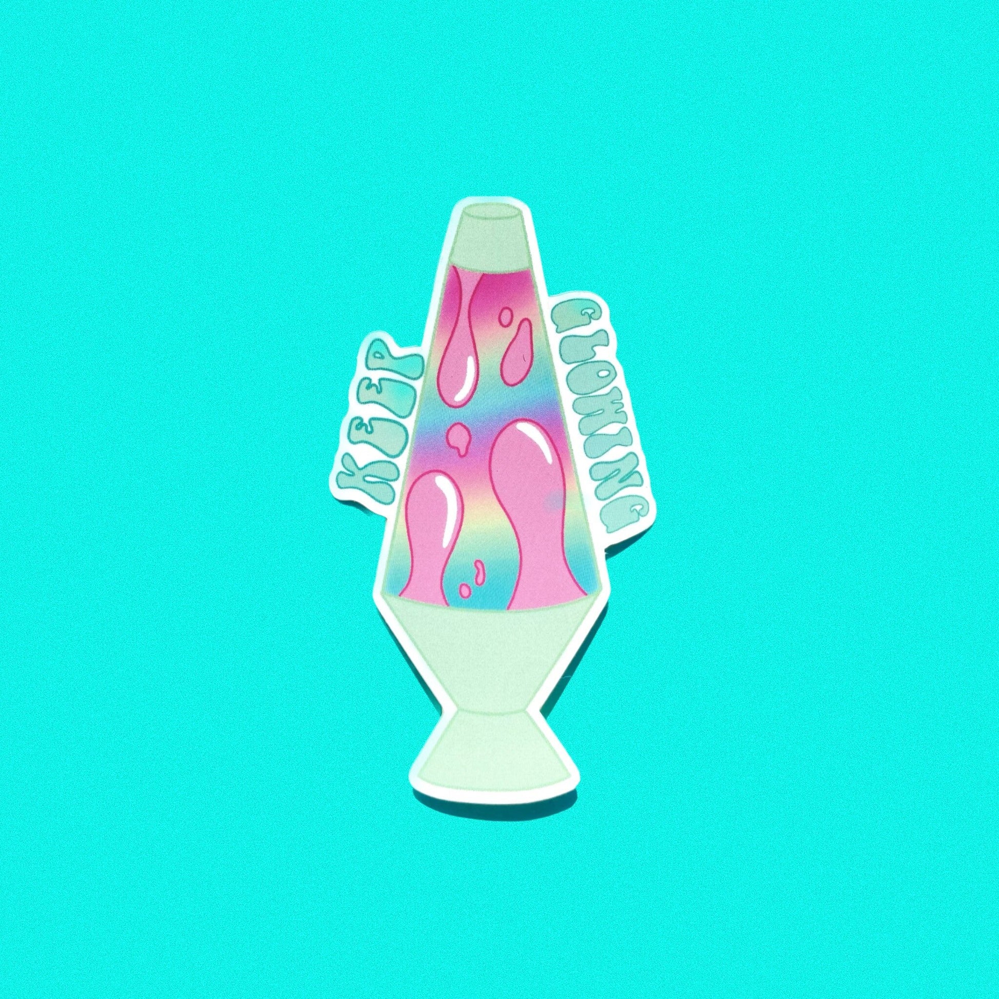 Lava Lamp Sticker 'Keep Glowing" - Matte Sticker