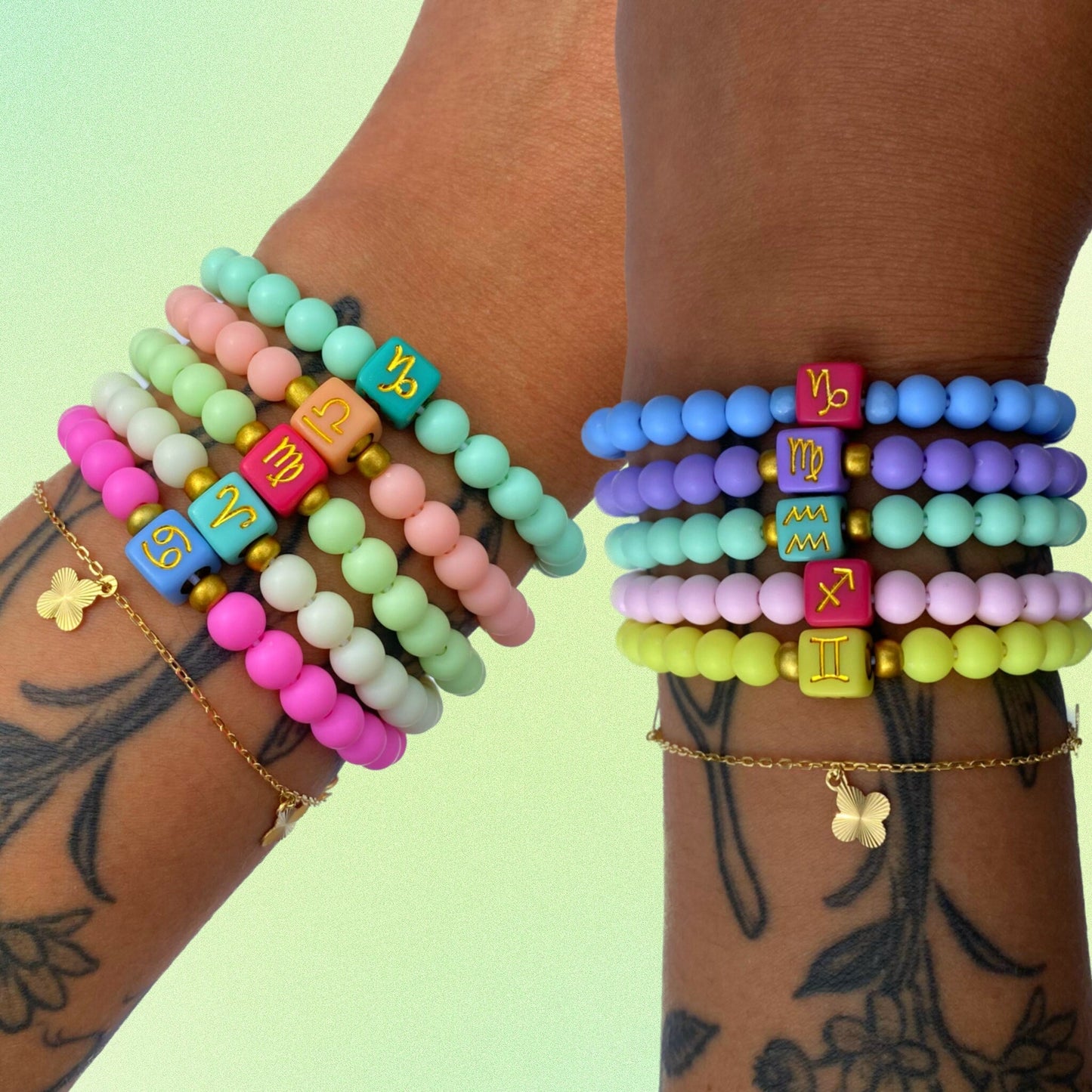 Zodiac Sign Bracelets - Pastel Beaded Bracelets, Zodiac Bracelets, Colorful Bracelets- Zodiac Jewelry, Astrology Jewelry