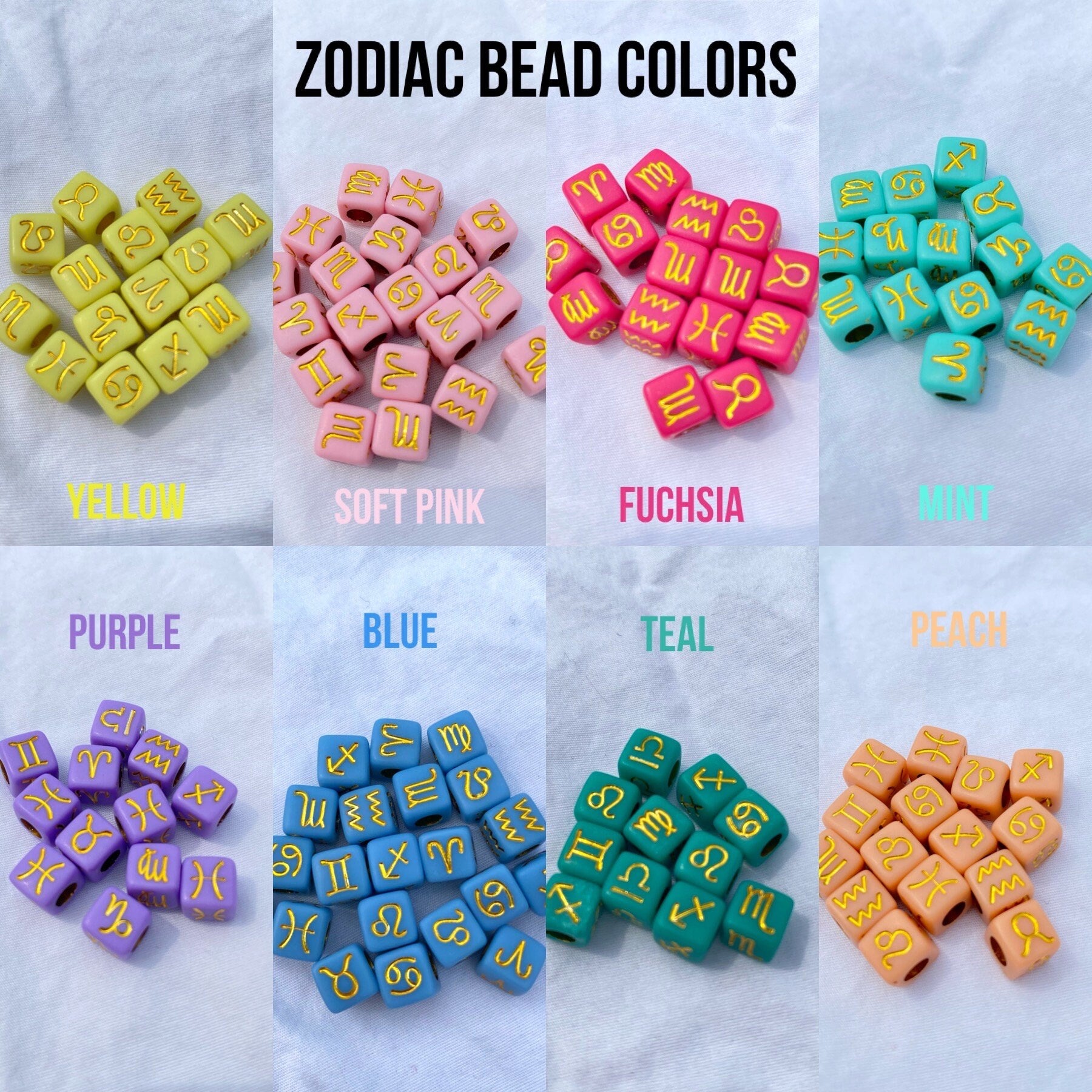 Zodiac Sign Bracelets - Pastel Beaded Bracelets, Zodiac Bracelets, Colorful Bracelets- Zodiac Jewelry, Astrology Jewelry