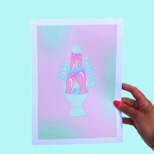 Lava Lamp Art Print - 'Keep Glowing' 8" x 11" Poster