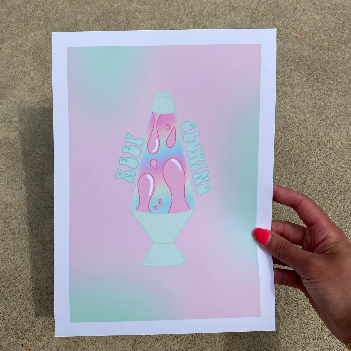 Lava Lamp Art Print - 'Keep Glowing' 8" x 11" Poster