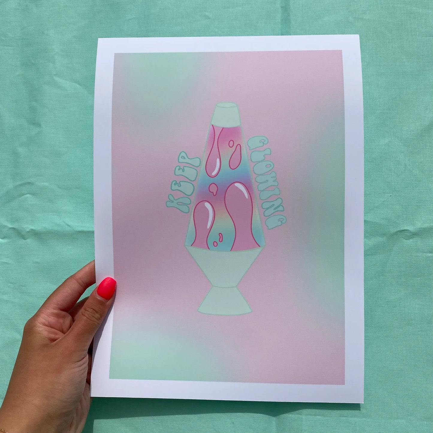 Lava Lamp Art Print - 'Keep Glowing' 8" x 11" Poster