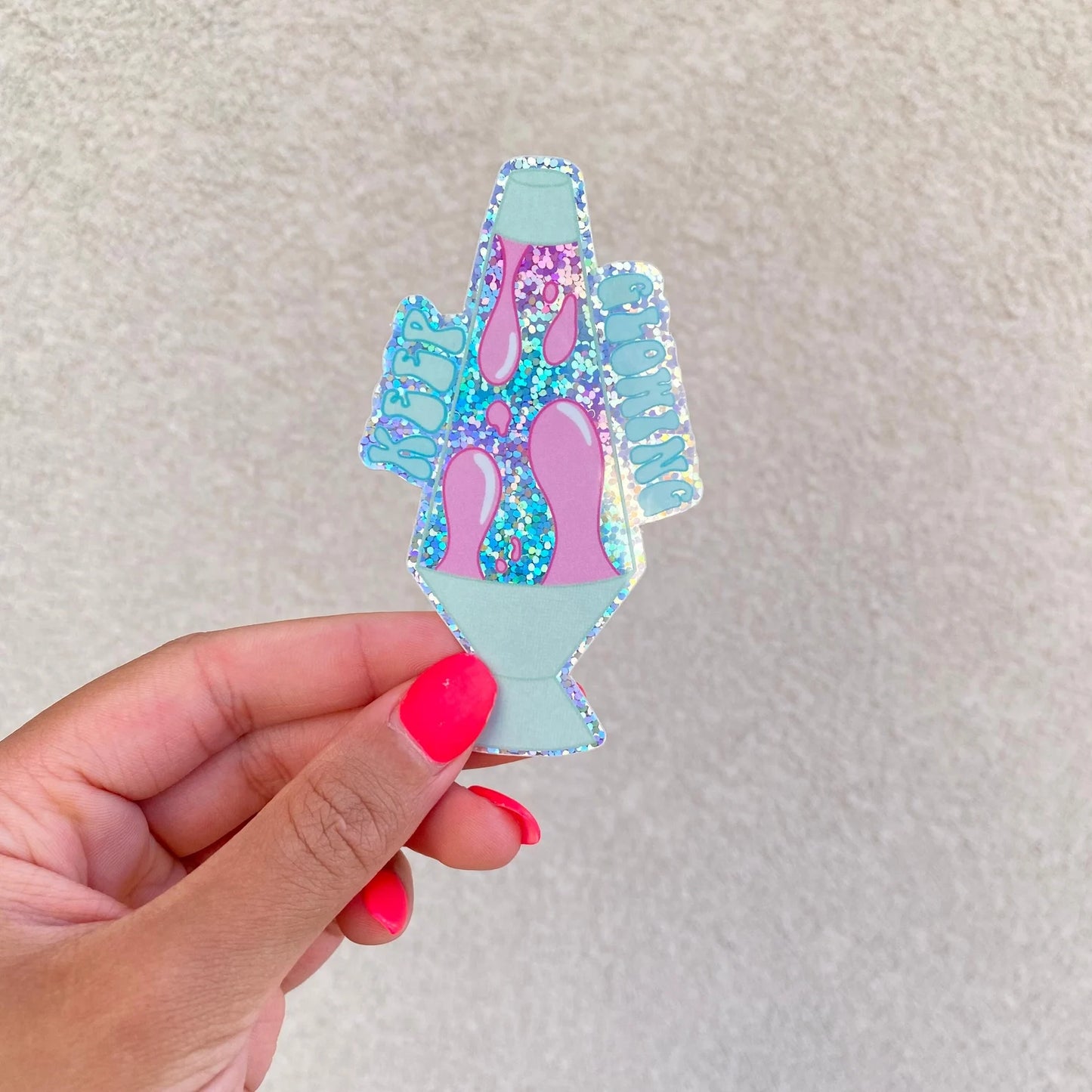 Lava Lamp Sticker 'Keep Glowing" - Holographic/Glitter Stickers