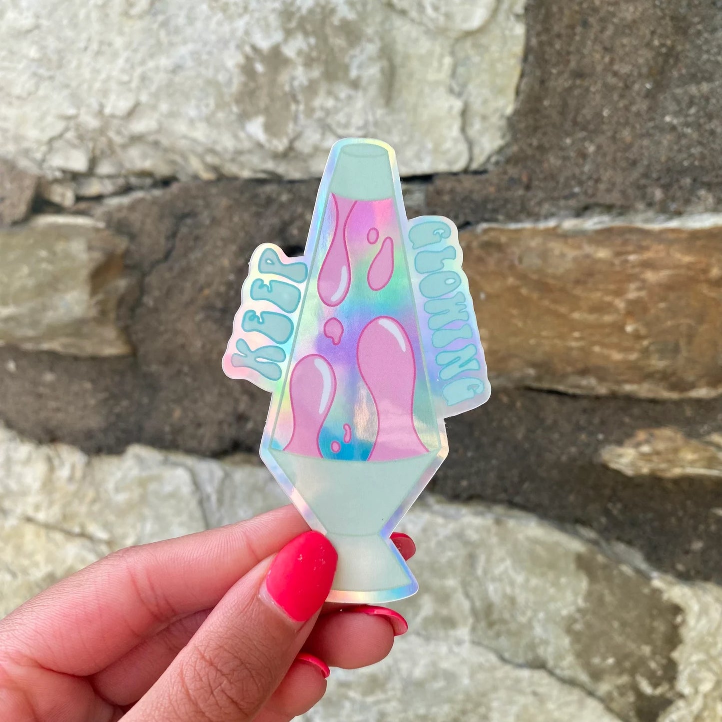 Lava Lamp Sticker 'Keep Glowing" - Holographic/Glitter Stickers