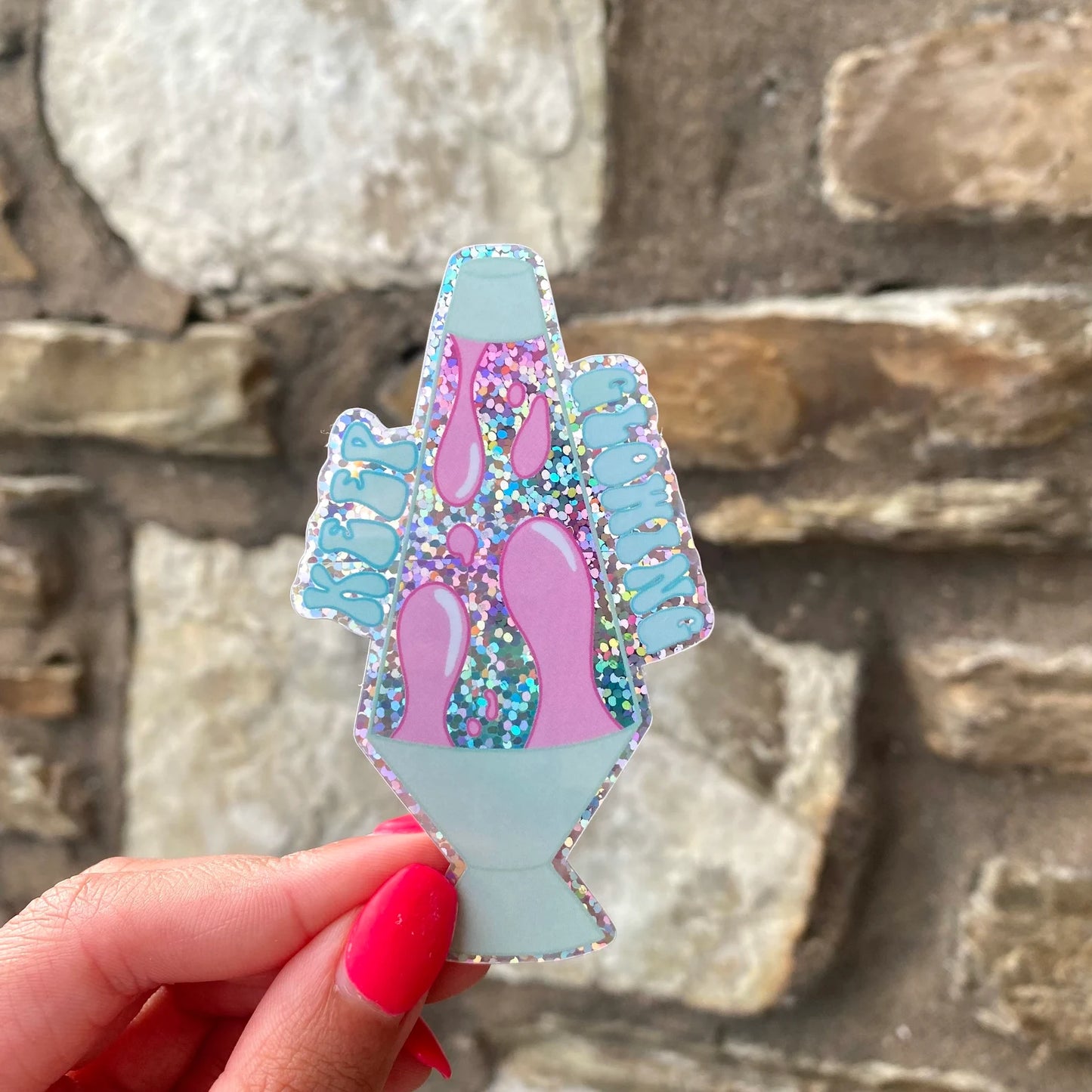 Lava Lamp Sticker 'Keep Glowing" - Holographic/Glitter Stickers