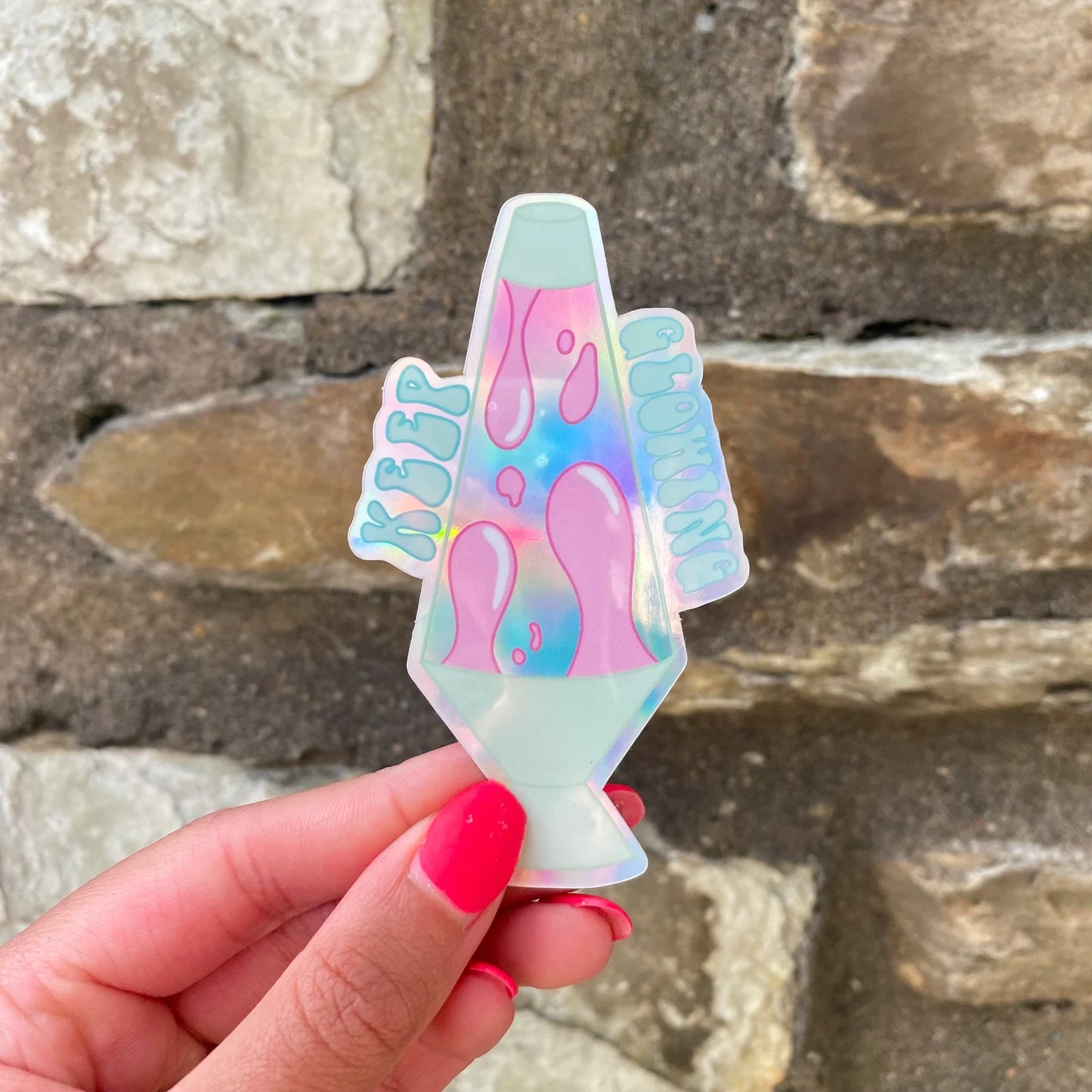 Lava Lamp Sticker 'Keep Glowing" - Holographic/Glitter Stickers