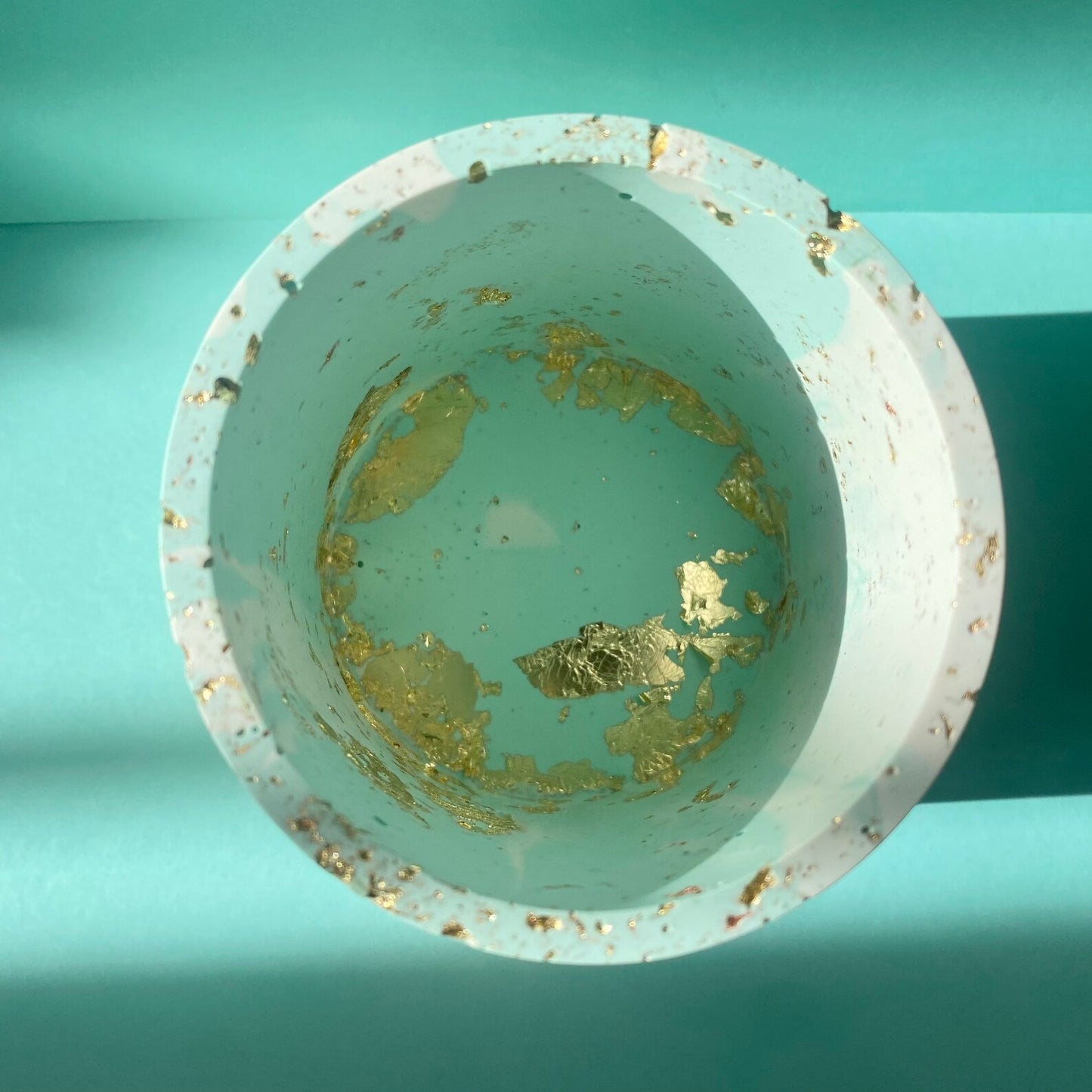 Mint & Gold Marble Planter