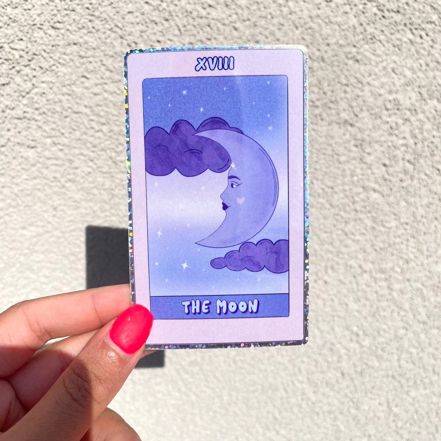 'The Moon' Tarot Card Sticker - Glitter Sticker