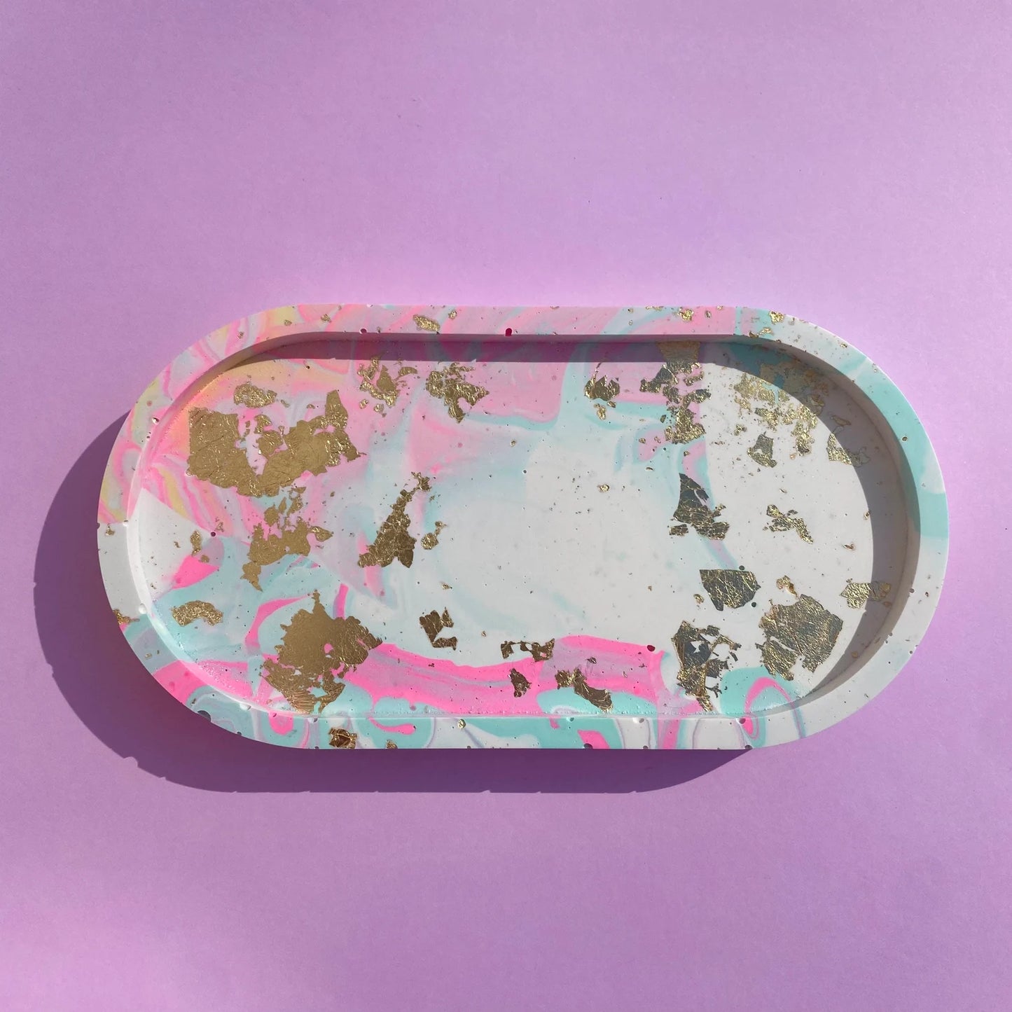 Pink & Gold Abstract Tray