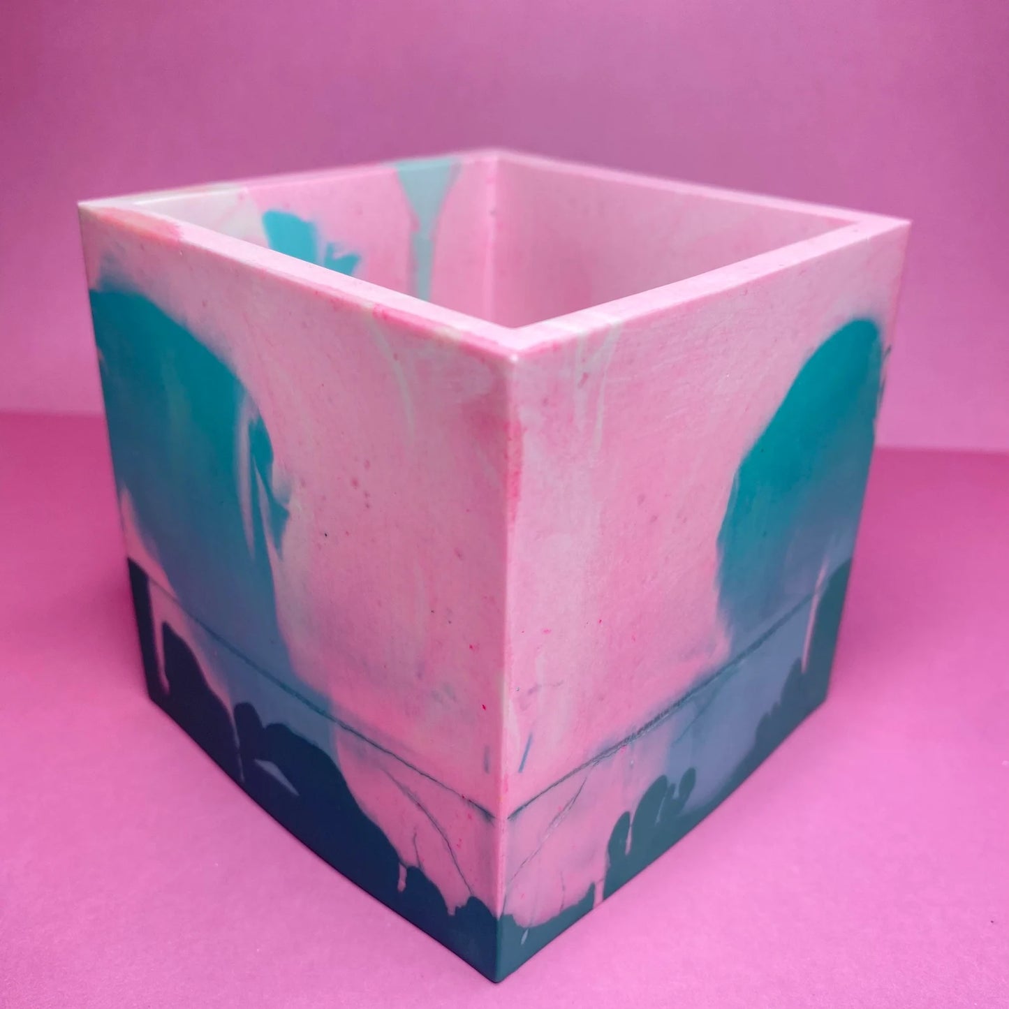 Pink & Green Cube Planter