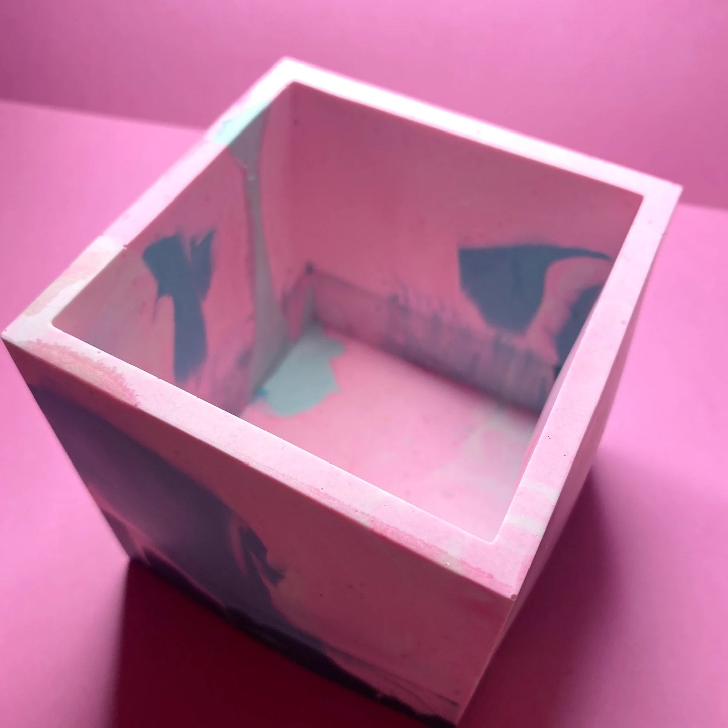 Pink & Green Cube Planter