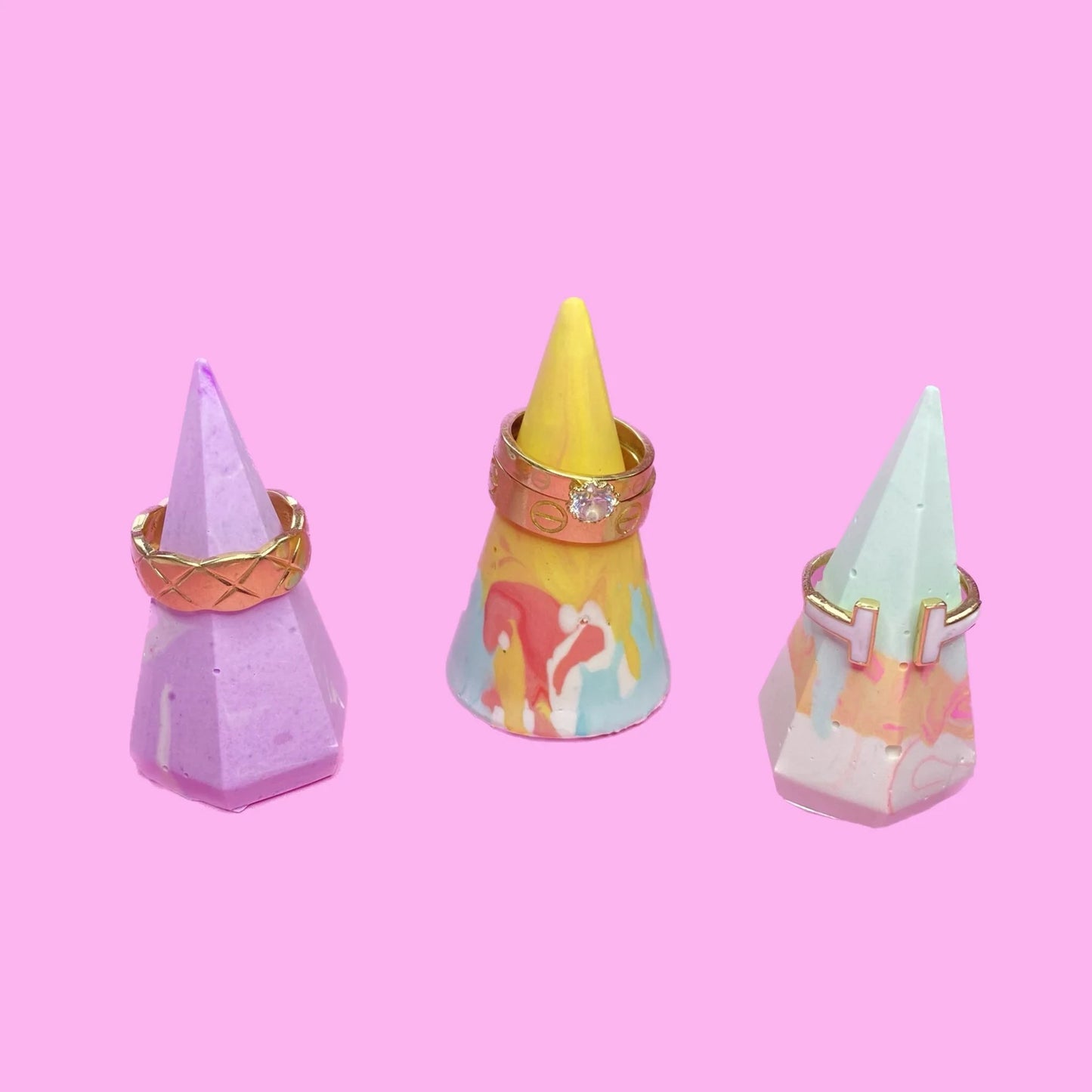 Abstract Cone Ring Holders