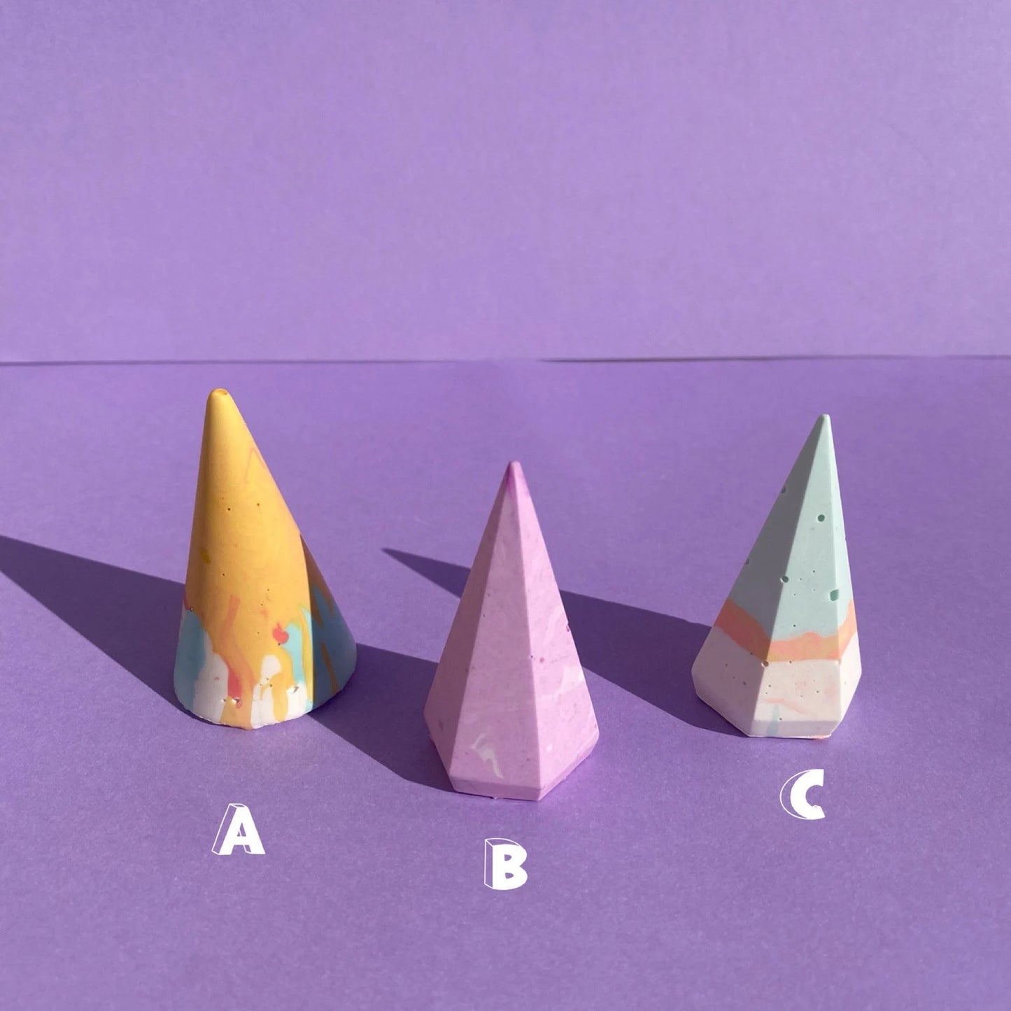 Abstract Cone Ring Holders