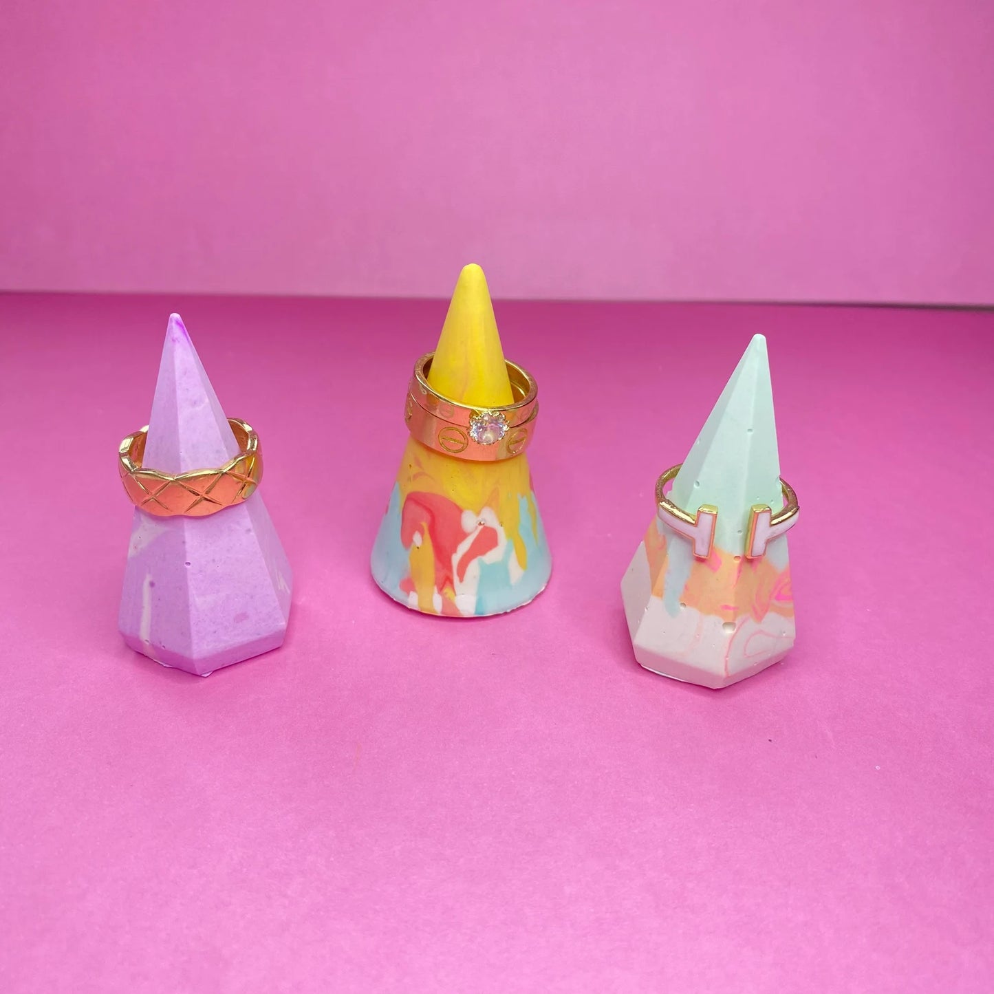 Abstract Cone Ring Holders