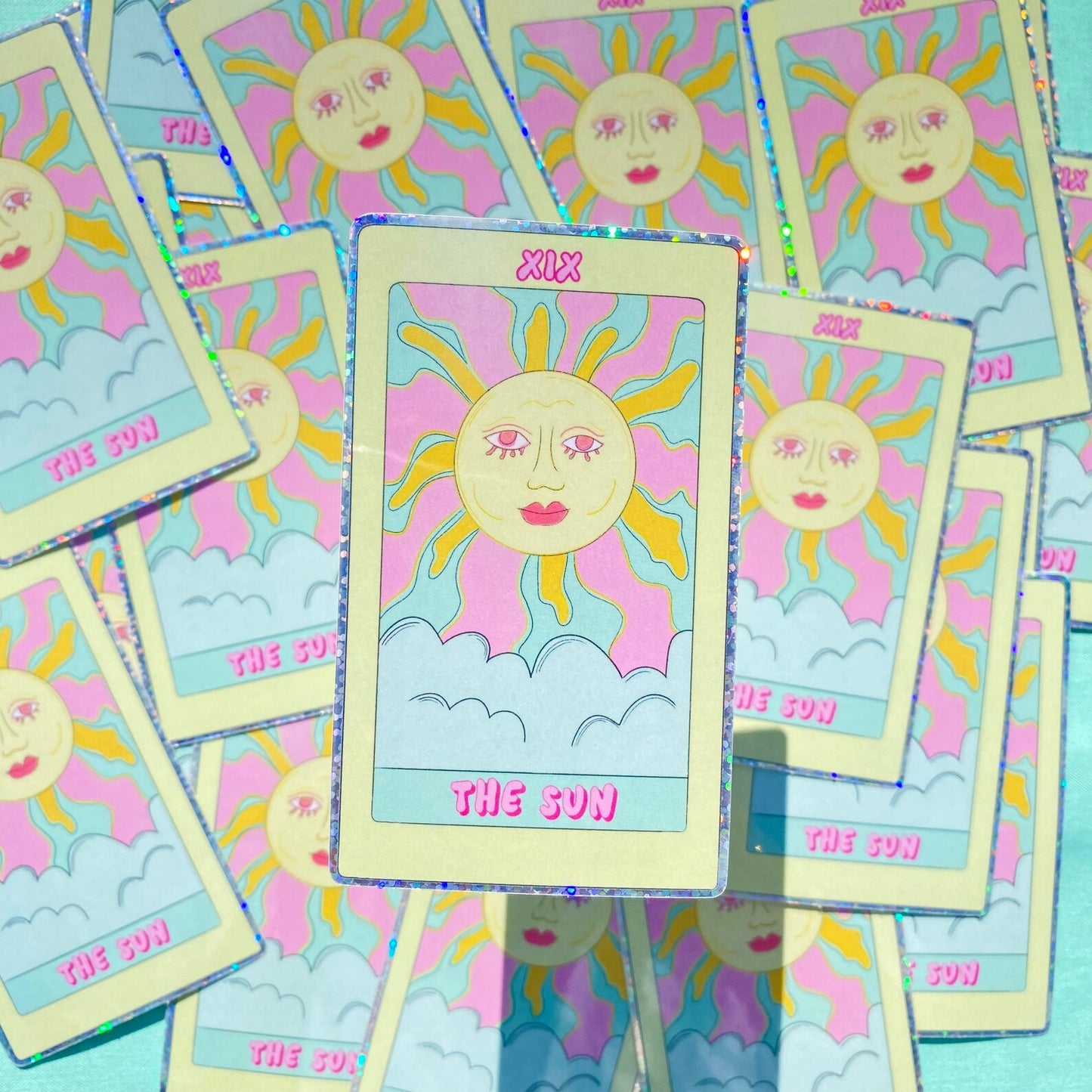 'The Sun' Tarot Card Sticker - Glitter Sticker