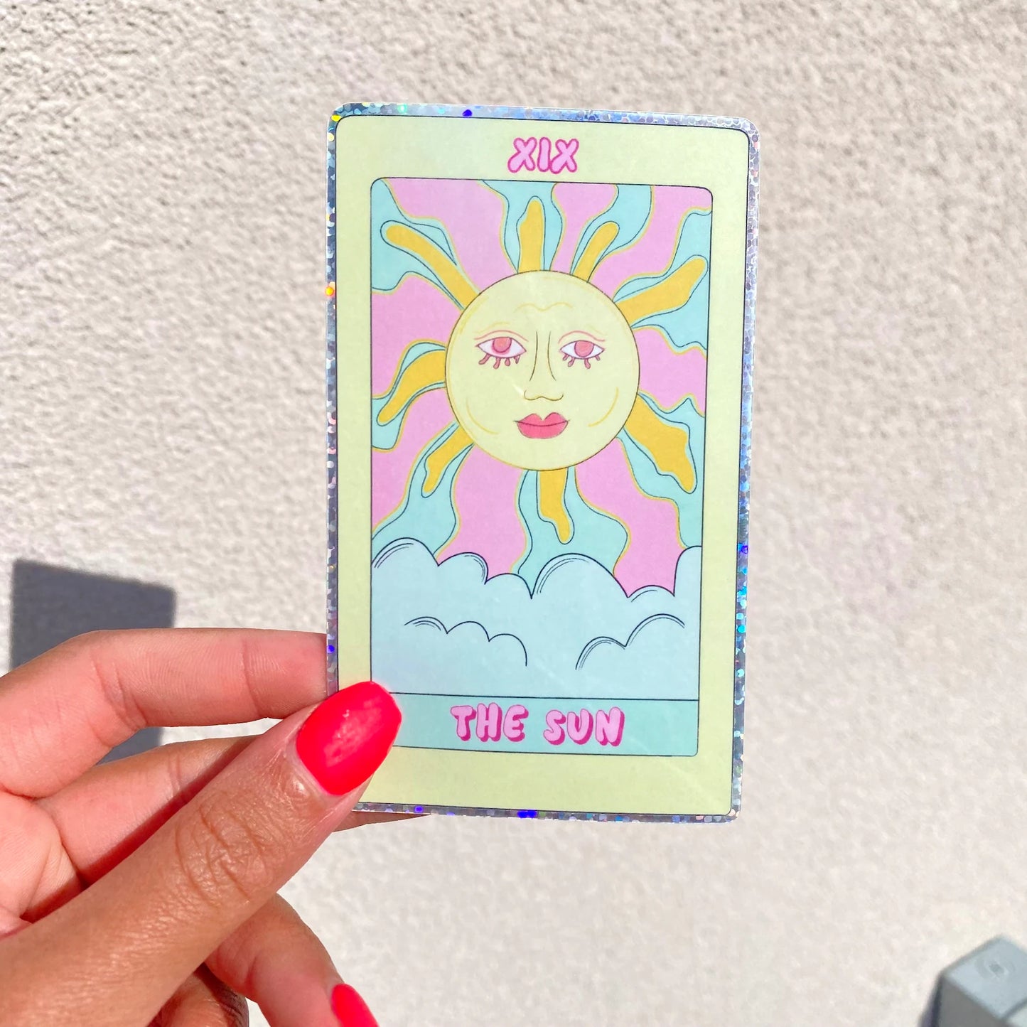 'The Sun' Tarot Card Sticker - Glitter Sticker