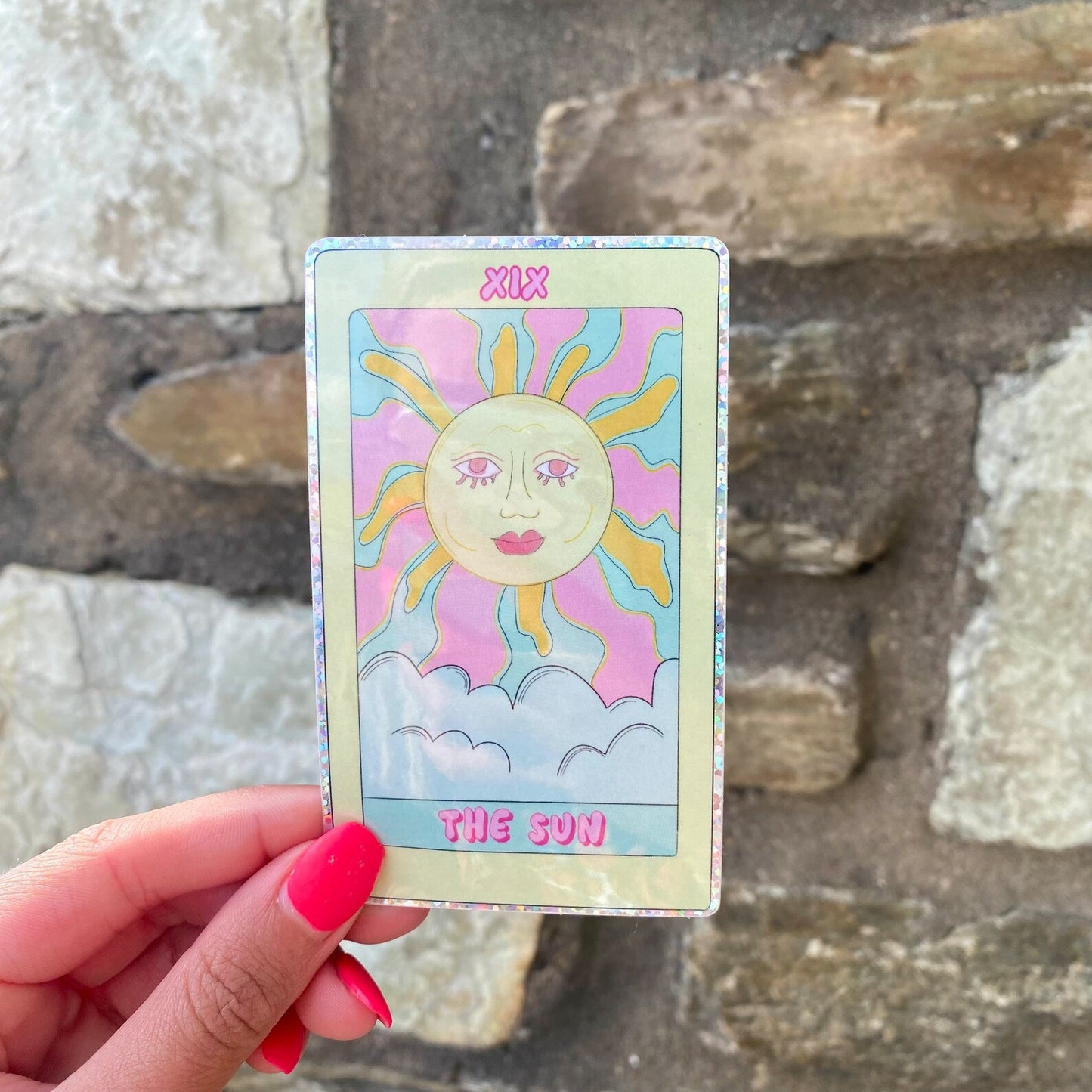 'The Sun' Tarot Card Sticker - Glitter Sticker