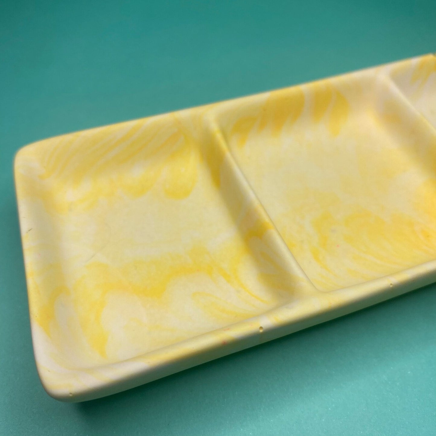 Yellow Marbled Organizer Trinket Dish