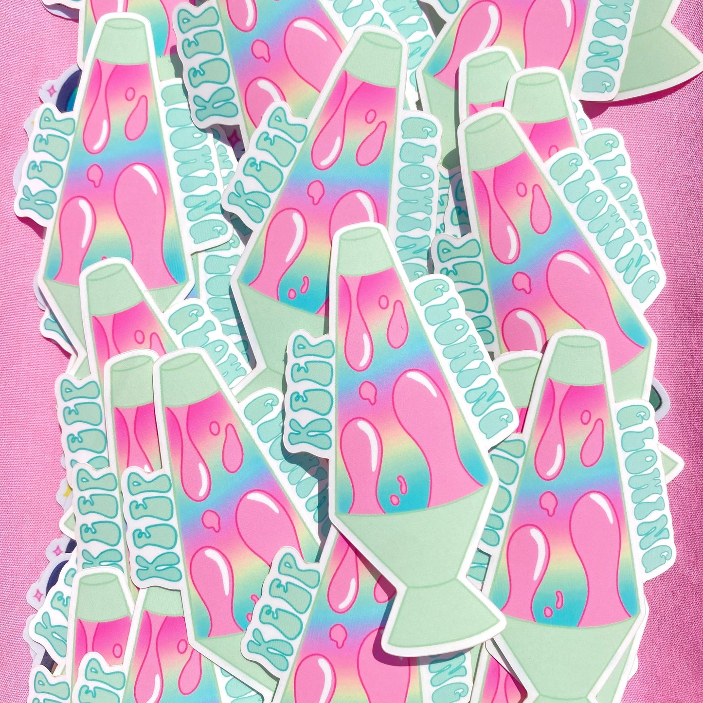 Lava Lamp Sticker 'Keep Glowing" - Matte Sticker