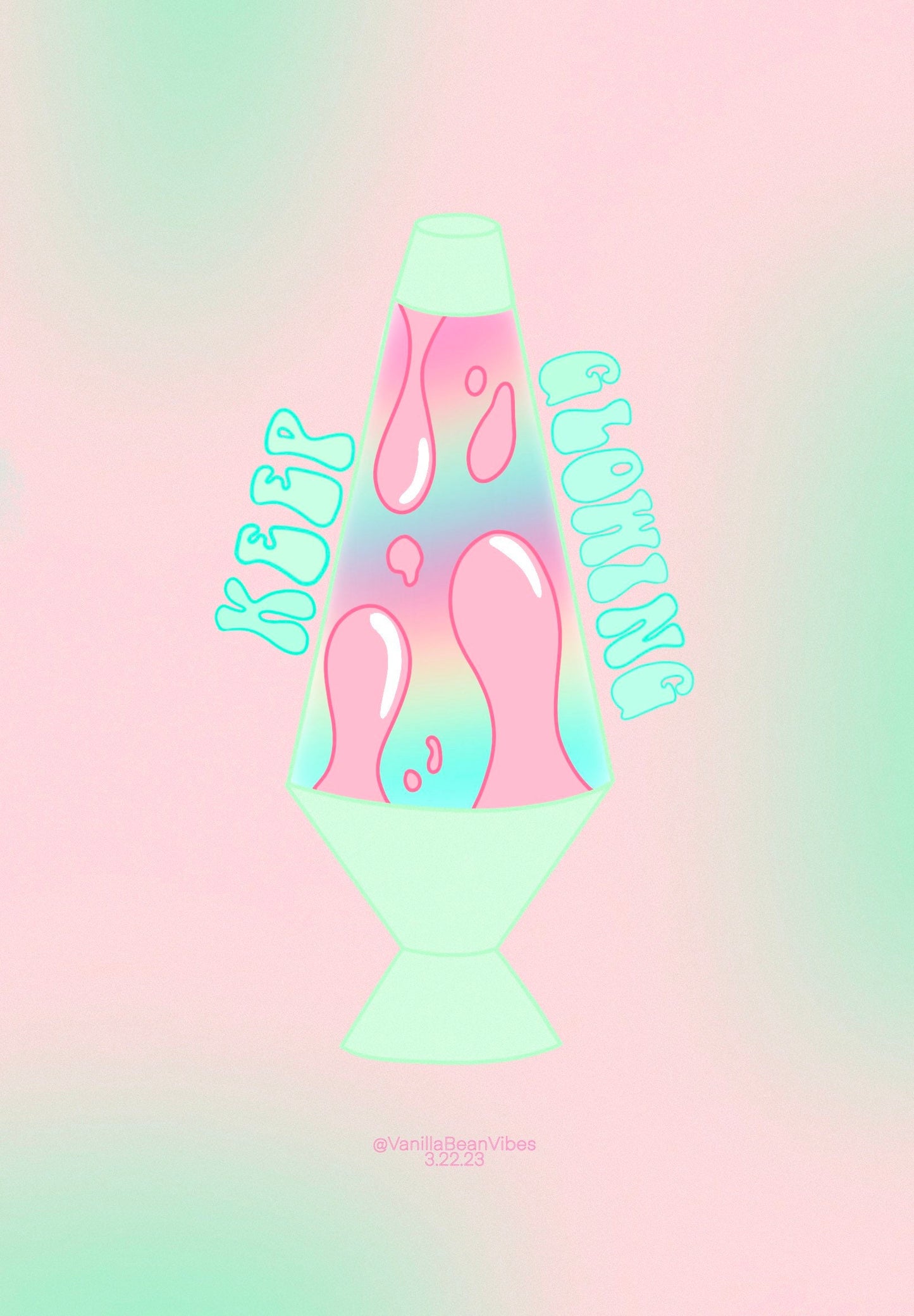 Lava Lamp Sticker 'Keep Glowing" - Matte Sticker