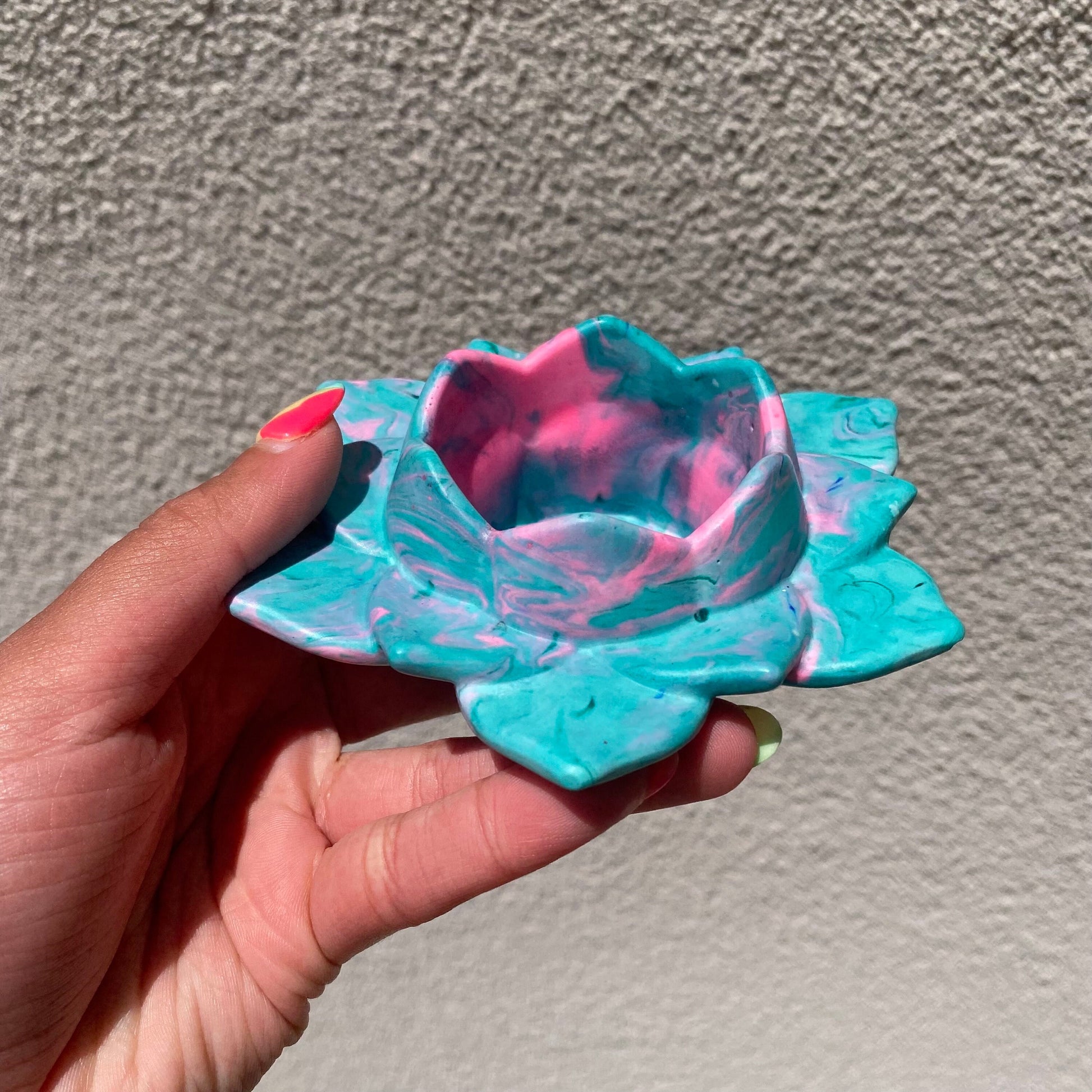 Tea Light Candle Holder - Lotus Flower Candle Holder - Dopamine Decor, Maximalist Decor