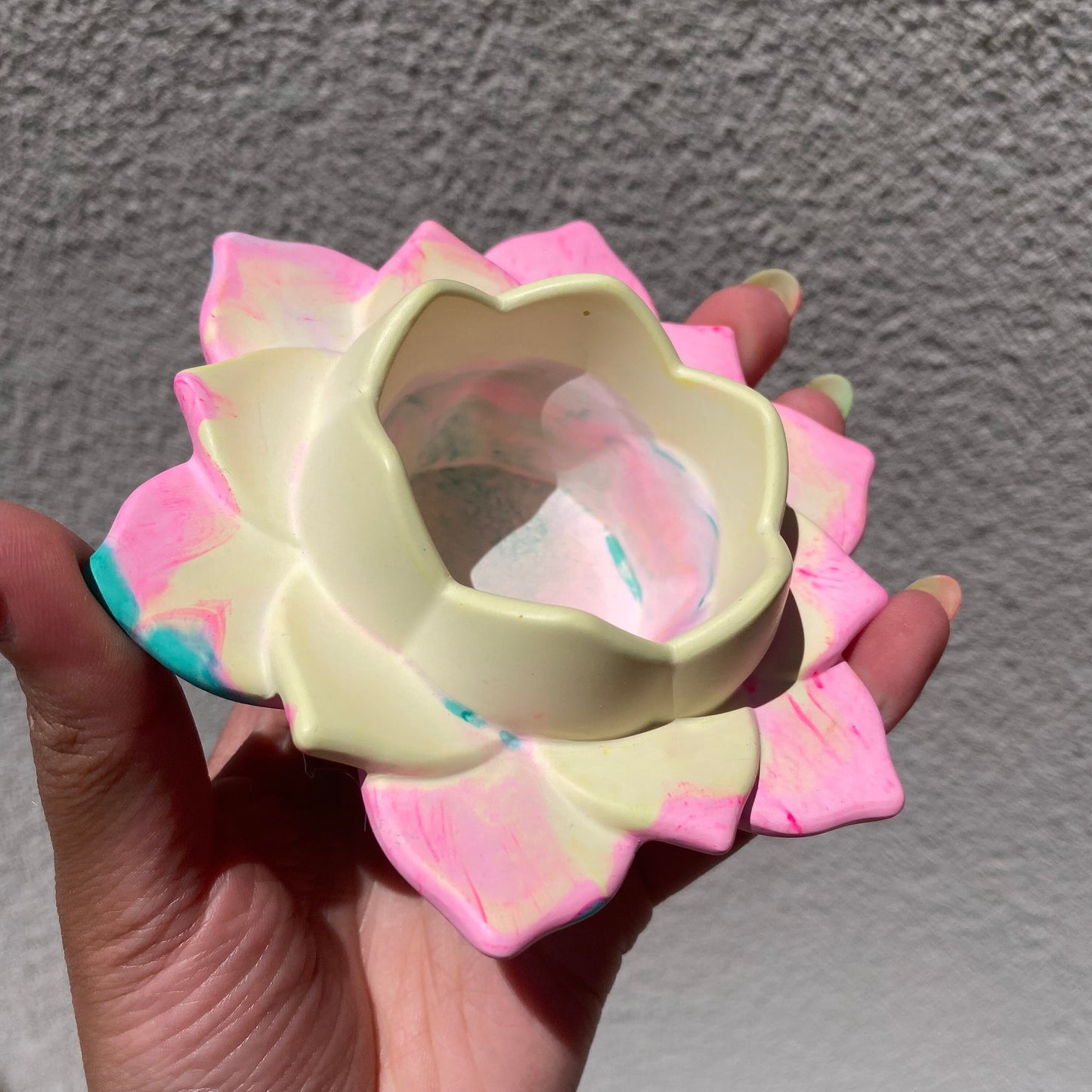 Tea Light Candle Holder - Lotus Flower Candle Holder - Dopamine Decor, Maximalist Decor