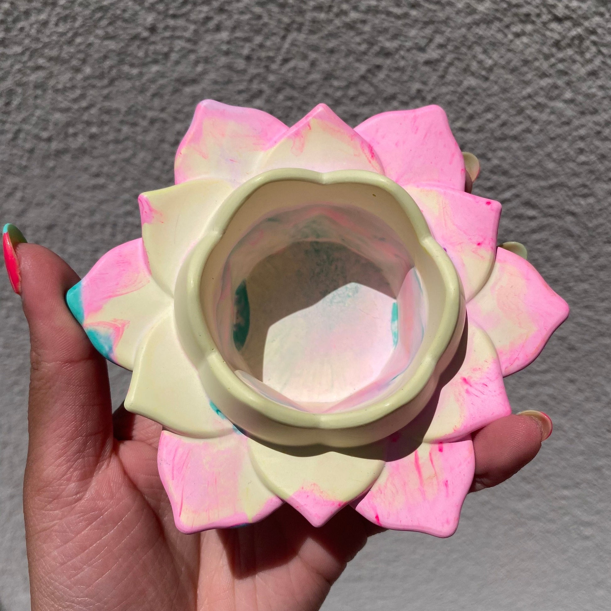 Tea Light Candle Holder - Lotus Flower Candle Holder - Dopamine Decor, Maximalist Decor