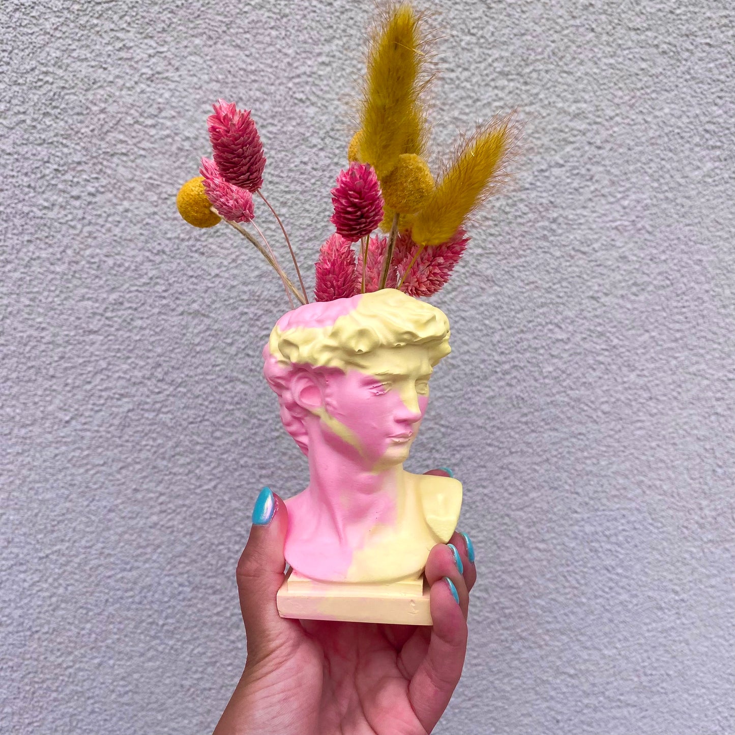 David Statue Vase - Abstract Pot - Dopamine Decor, Maximalist Decor - Yellow & Pink Home Decor